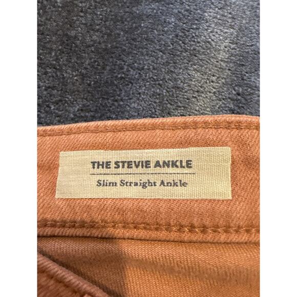 AG Adriano Goldschmied The Stevie Ankle Slim Straight Jeans 28R Orange Cotton B - Picture 7 of 12
